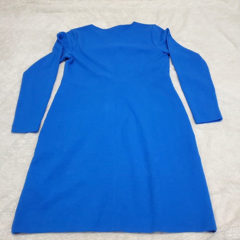 Boden Blue Classic Office Work Ribbed Long Sleeve Shift Dress 10‎ Dressy Simple - Picture 4 of 8